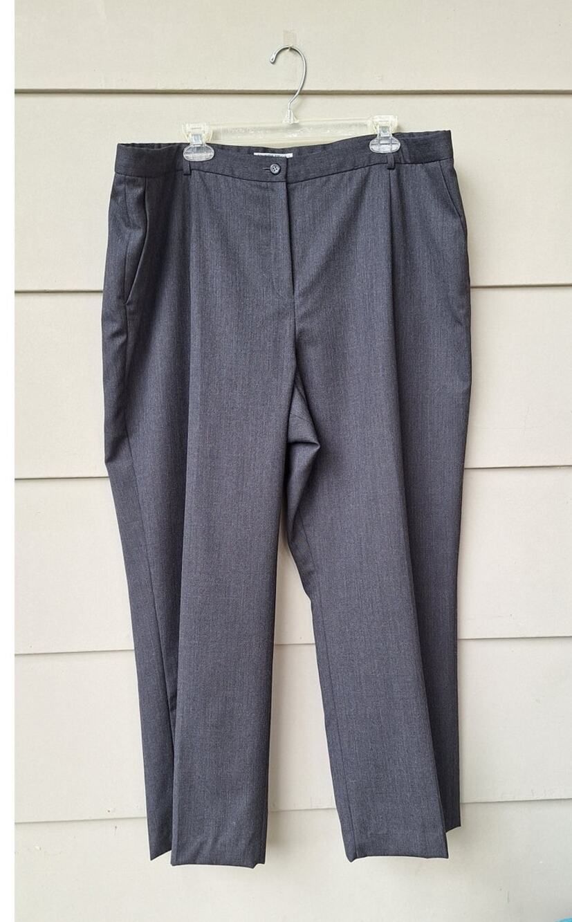 Pendleton Women 100% Virgin Wool Lined Dress Pants Gray Size 20W Office Career